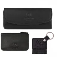 Etui na klucze - ETUI NA OKULARY, ETUI NA KLUCZE I BRELOCZEK ZESTAW PREZENTOWY W KOLORZE CZARNYM PAOLO PERUZZI ZUP-122-BL - miniaturka - grafika 1