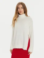 Swetry damskie - TWINSET Golf 242TT3291 Biały Loose Fit - miniaturka - grafika 1