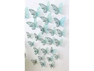 Halloween - Dekoracja lustrzana Motyle turkusowe 2D - 12 szt. - miniaturka - grafika 1