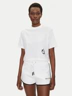 Koszulki i topy damskie - KARL LAGERFELD T-Shirt A2W17076 Biały Cropped Fit - miniaturka - grafika 1