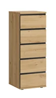 Inne meble do salonu - Komoda Naxos K04 5S Dąb Artisan / Czarny Mat - miniaturka - grafika 1