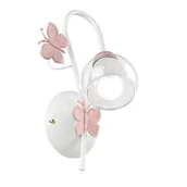 Lampy ścienne - Butterfly ONLI Lampa ścienna w kolorze białym i różowym - miniaturka - grafika 1