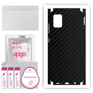 Folia naklejka skórka strukturalna na TYŁ+BOKI do Samsung Galaxy A51 -  Carbon Czarny - apgo SKINS - Szkła hartowane na telefon - miniaturka - grafika 1