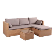 Meble ogrodowe - Narożnik technorattanowy LIZBONA Beige - Focus Garden - miniaturka - grafika 1