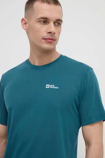 Koszulki męskie - Jack Wolfskin t-shirt sportowy Vonnan kolor zielony gładki - grafika 1