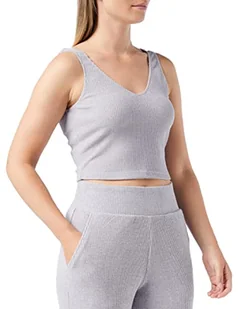 Triumph Women's Thermal Crop Top, top piżamowy, ciemnoszary melanż, M - Koszulki i topy damskie - miniaturka - grafika 1