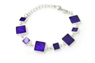Bransoletki - Bransoletka Kwadraty Fioletowa Nowoczesna - miniaturka - grafika 1