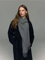 Czapki damskie - Reserved - Wełniany szalik - ciemnoszary - miniaturka - grafika 1