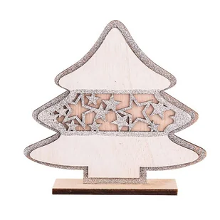 Choinka drewniana, 17x5x19,5 cm - Ozdoby bożonarodzeniowe - miniaturka - grafika 1