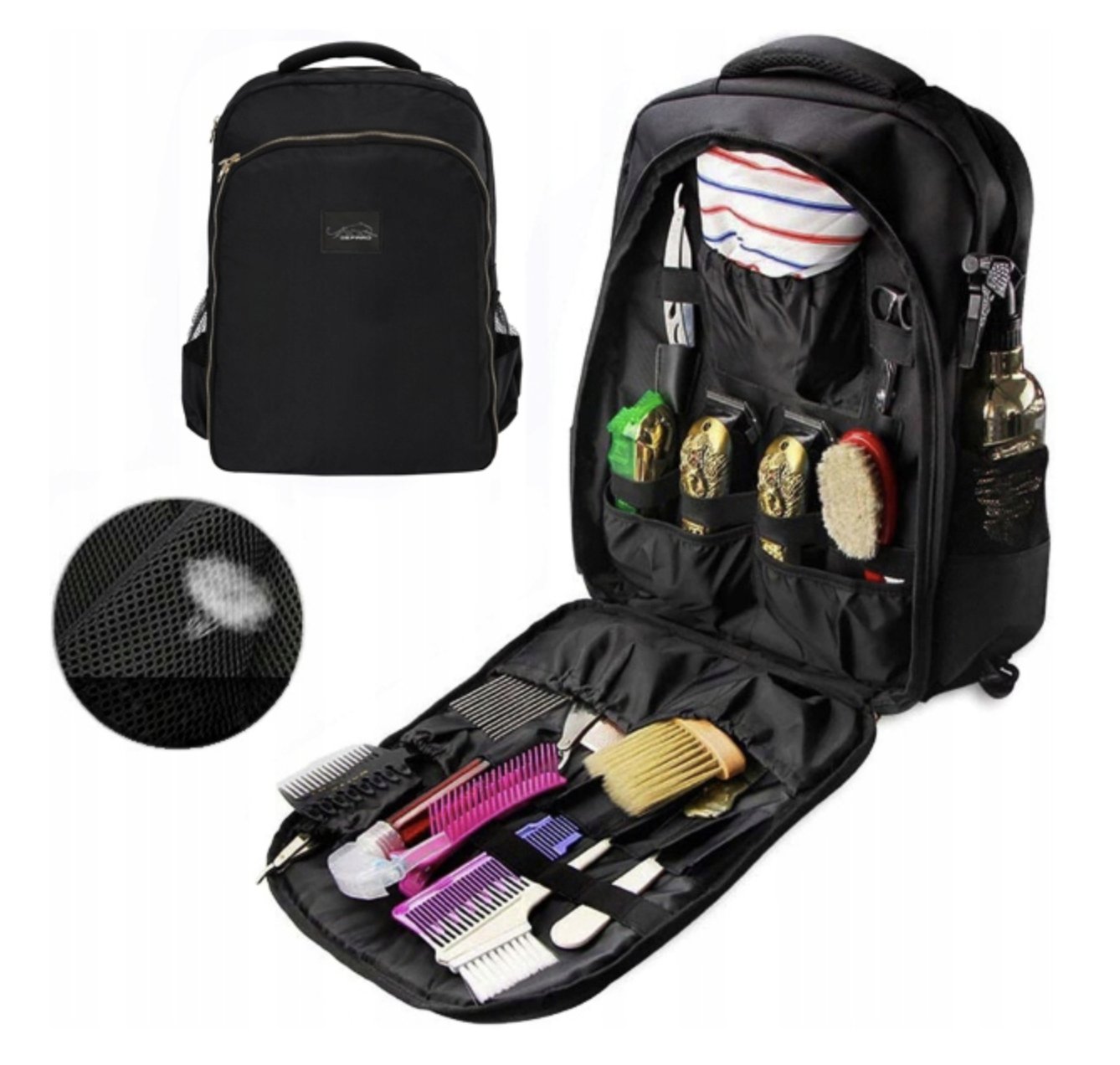 Profesjonalny Plecak Fryzjerski Torba Na Akcesoria Pojemny Czarny