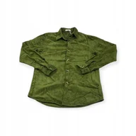 Spodnie męskie - Koszula męska sztruksowa - styl Old Money - zielona - rozmiar M - miniaturka - grafika 1