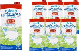 Mleko zambrowskie Mleko zambrowskie UHT 3,2 % 1 l x 6 sztuk - Śmietanki i dodatki do kawy - miniaturka - grafika 1