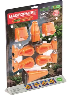 MAGFORMERS 14-częściowy zestaw akcesoriów "Dino Tego Pack" - 3+ - Klocki - miniaturka - grafika 1