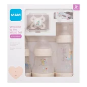 Butelki dla niemowląt - MAM Welcome To The World Set 0m+ Beige Zestaw Butelka Anti-Colic 160 ml 2 szt. + butelka Anti-Colic 260 ml 1 szt. + smoczek Start 1 szt. + zawieszka do smoczka 1 szt. - miniaturka - grafika 1