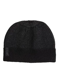 JACK & JONES Jacgabriel męska czapka beanie Rib Cold Weather Hat, Czarny/detal: Dark Grey Melange - Plaited, jeden rozmiar - Czapki damskie - miniaturka - grafika 1