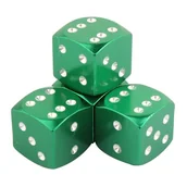 Akcesoria motoryzacyjne - Nakrętki Na Wentyle Kostki Do Gry Aluminiowe 4 Szt Zielone - miniaturka - grafika 1