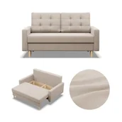 Sofy i kanapy - Kanapa Rozkładana Dwuosobowa z Pojemnikiem na Pościel Sofa Blank Beż - miniaturka - grafika 1