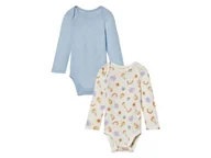 Body dla niemowląt - lupilu® Body niemowlęce z bawełny organicznej, 2 sztuki (62-68, Niebieski/ biały) - miniaturka - grafika 1