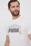 Koszulki męskie - Puma t-shirt bawełniany męski kolor biały z nadrukiem 680177 - miniaturka - grafika 1