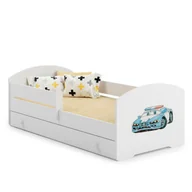 Łóżka dla dzieci i młodzieży - Łóżko dziecięce LUK z szufladą i barierką 140x70 Policja - miniaturka - grafika 1