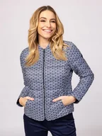 Kurtki damskie - HEAVY TOOLS DAMSKA KURTKA PIKOWANA NIWA TRIANGLE GRANATOWO BIAŁA S - miniaturka - grafika 1