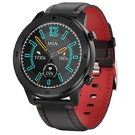 Smartwatch - Garett Men 5S Czarno-czerwony/Skórzany - miniaturka - grafika 1