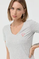 Koszulki sportowe damskie - Guess t-shirt damski kolor szary - miniaturka - grafika 1