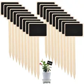 Inne - TEMU 20-pack Rustykalne drewniane etykiety roślinne, T-kształtne tablice ogrodowe z tablicą czarną, podłogowe etykiety roślinne z drewna dla doniczek - miniaturka - grafika 1
