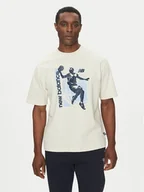 Koszulki męskie - New Balance T-Shirt MT51605 Beżowy Oversize - miniaturka - grafika 1