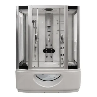 Biała prostokątna kabino wanna z hydromasażem + sauna 165x85 cm MO-09944BS-165B - Kabiny z hydromasażem - miniaturka - grafika 1