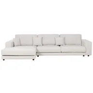 Narożniki - BELIANI Narożnik prawostronny 4-osobowy biały tapicerowany sofa narożna dodatkowe poduszki minimalistyczny styl - miniaturka - grafika 1