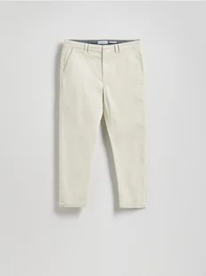 Reserved - Bawełniane spodnie chino slim - beżowy - Spodnie męskie - miniaturka - grafika 1
