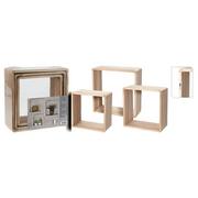 Półki do salonu - H&S Collection Zestaw 3 drewnianych półek, 28,5x28,5x12 cm, naturalny - miniaturka - grafika 1