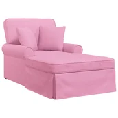 Szezlongi - vidaXL Chaise Lounge z Fartuszkiem Różowy 91 x 157 x 91 cm tkanina - miniaturka - grafika 1