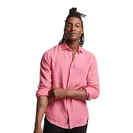 Bluzy męskie - Superdry Studios Casual Linen L/S Shirt Męska bluza, New House Pink, XL - miniaturka - grafika 1
