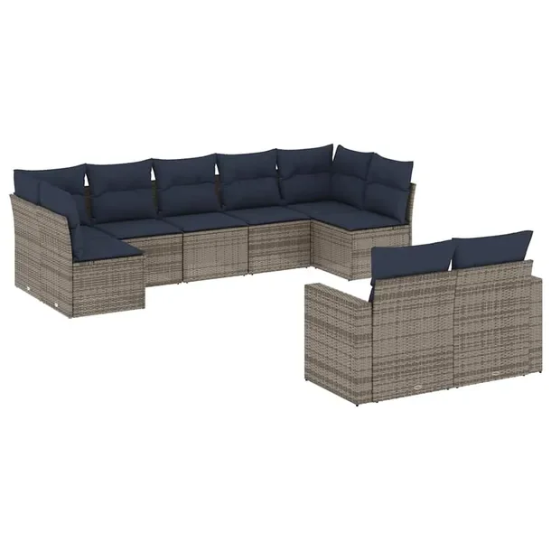 Zestaw mebli ogrodowych modułowych szary rattan PE 62 x 62 x 69 cm