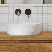 Umywalki - Umywalka nablatowa okrągła z lastryko – 39 cm – DUKAT - miniaturka - grafika 1