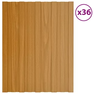 shumee Panele dachowe 36 szt. stal kolor jasnego drewna 60x45 cm - Pokrycia dachowe - miniaturka - grafika 1
