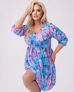 Royalfashion Damska sukienka do kolan z printem PLUS SIZE-3XL-46 - Sukienki Royalfashion Damska sukienka do kolan z printem PLUS SIZE-3XL-46 - Sukienki - miniaturka - grafika 1