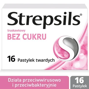 Reckitt Benckiser Healthcare STREPSILS BEZ CUKRU O smaku truskawkowym 16 past 4651311 - Suplementy naturalne - miniaturka - grafika 1
