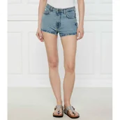 Spodenki damskie - Guess Jeans Jeansowe szorty VINTAGE | Regular Fit | z dodatkiem lnu - miniaturka - grafika 1