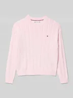 Swetry dla dziewczynek - Sweter o kroju relaxed fit z dzianiny z czystej bawełny - miniaturka - grafika 1