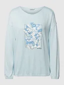 Koszulki i topy damskie - Bluzka z długim rękawem, nadrukiem z motywem i obniżonymi ramionami - miniaturka - grafika 1