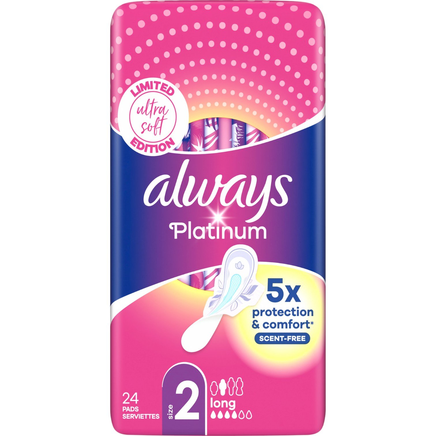 Always Ultra Platinum Scent Free Podpaski higieniczne, 24 szt.