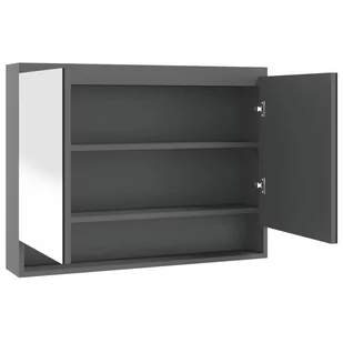 vidaXL vidaXL Szafka łazienkowa z lustrem 80x15x60 cm MDF szara 8720286391600 - Szafki łazienkowe - miniaturka - grafika 1