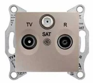 Gniazdka elektryczne - Schneider Electric Gniazdo antenowe satyna RTV/SAT - SDN3501268 - miniaturka - grafika 1