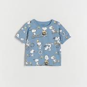 Koszulki dla chłopców - Reserved - T-shirt oversize Snoopy - Niebieski - miniaturka - grafika 1