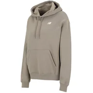 Bluzy sportowe damskie - Bluza New Balance WT51947DOK - beżowa - miniaturka - grafika 1