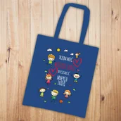 Torby i wózki na zakupy - Niebieska torba z nadrukiem - Trzeba mieć wielkie serce, by kształcić małych ludzi - miniaturka - grafika 1