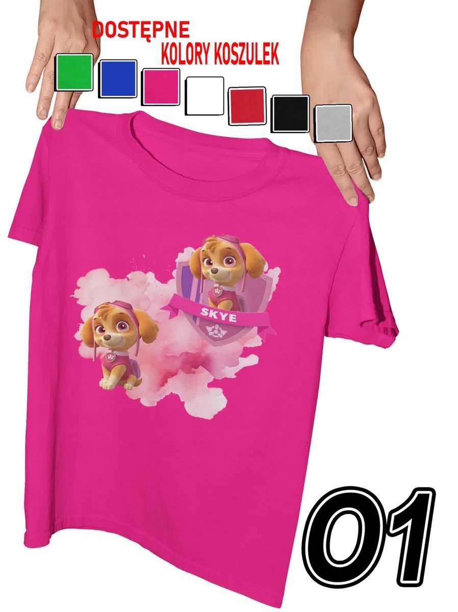 Koszulka Dziecięca Z Nadrukiem Bajki Skye Pieski Różne Wzory - L 146-152